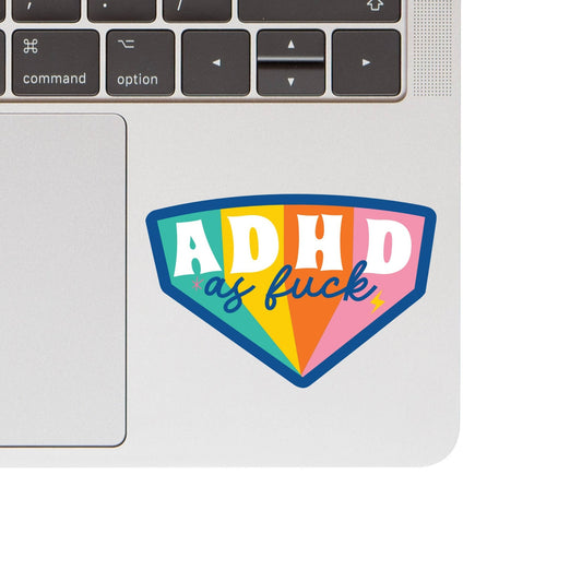 ADHD as Fuck Mental Health High Quality Vinyl Sticker - Spiral Circle