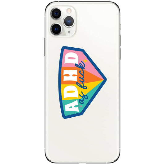 ADHD as Fuck Mental Health High Quality Vinyl Sticker - Spiral Circle