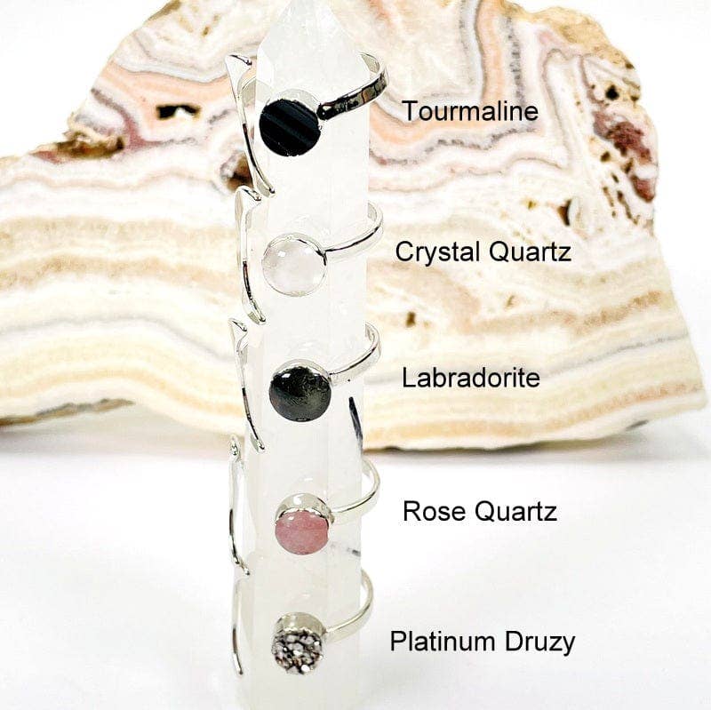 Adjustable Crystal Moon Rings - Spiral Circle