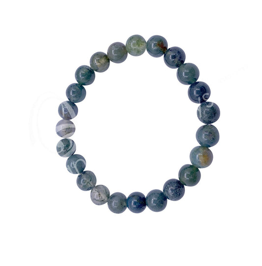 Agate, Moss | Stone Beaded Bracelet | 8mm - Spiral Circle