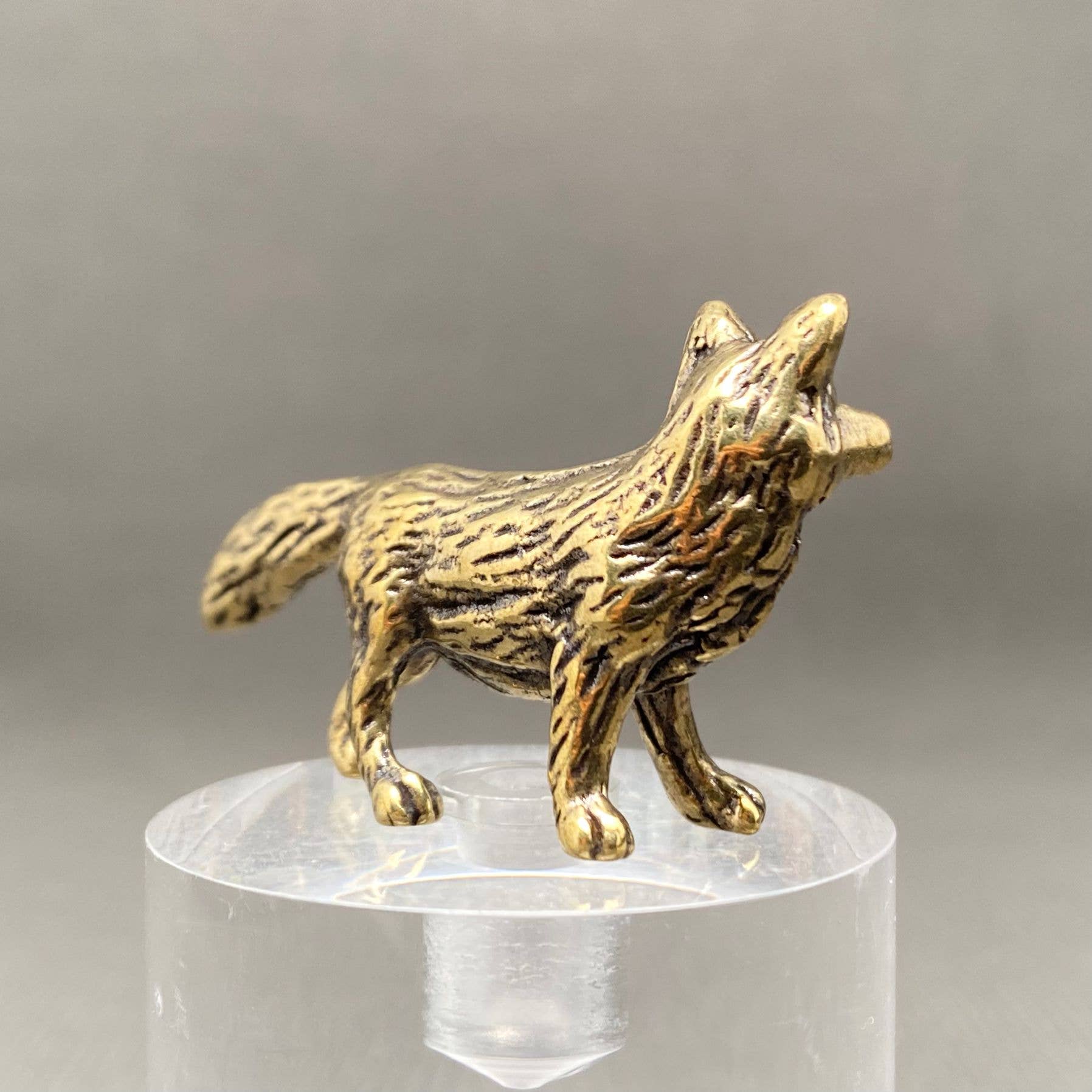 Alert Fox | Brass Figurine - Spiral Circle