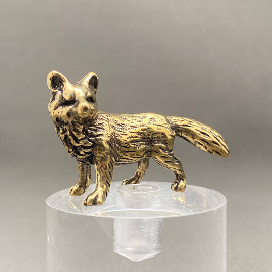 Alert Fox | Brass Figurine - Spiral Circle