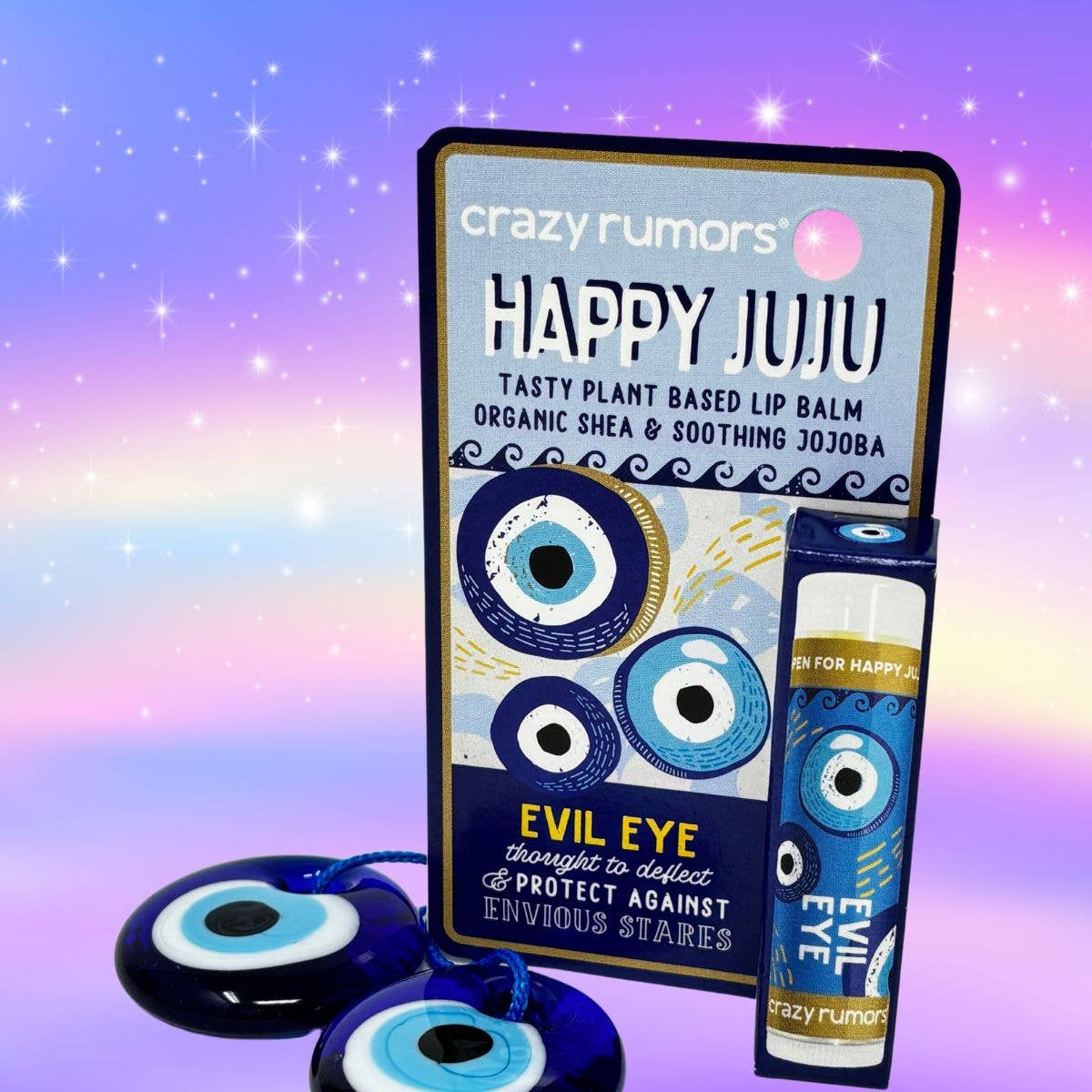 All Natural, Vegan Happy Juju - Evil Eye Lip Balm Gift Box - Spiral Circle
