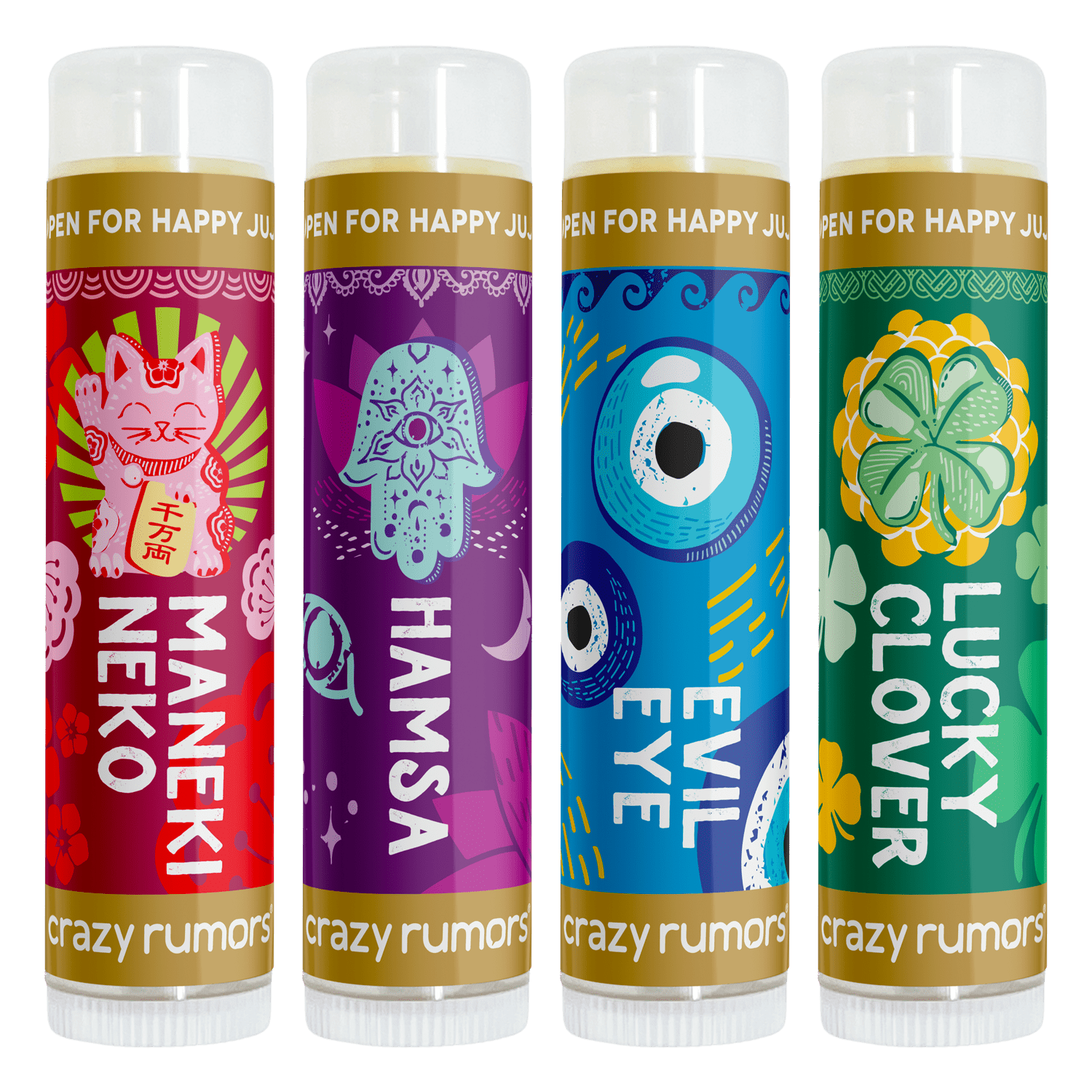 All Natural, Vegan Happy Juju - Hamsa Lip Balm Gift Box - Spiral Circle