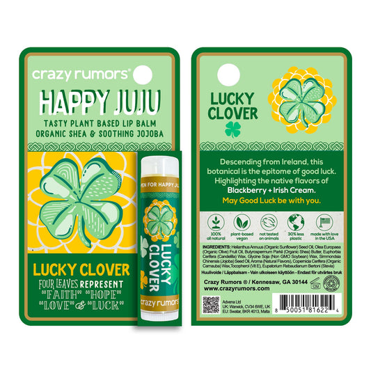 All Natural, Vegan Happy Juju - Lucky Clover Lip Balm Gift Box - Spiral Circle