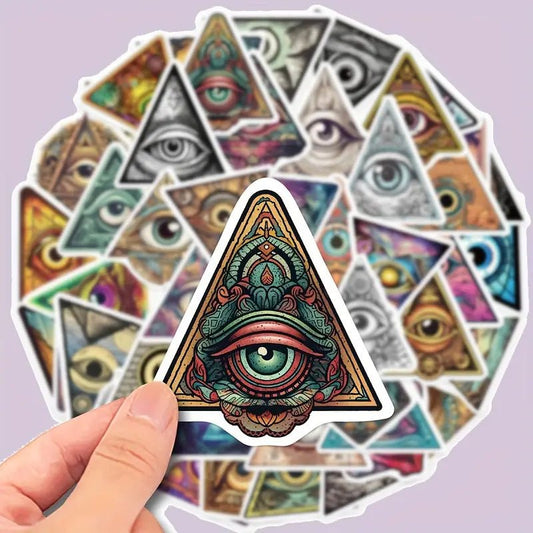 All - seeing Eye Stickers, Vinyl Waterproof | Assorted - Spiral Circle