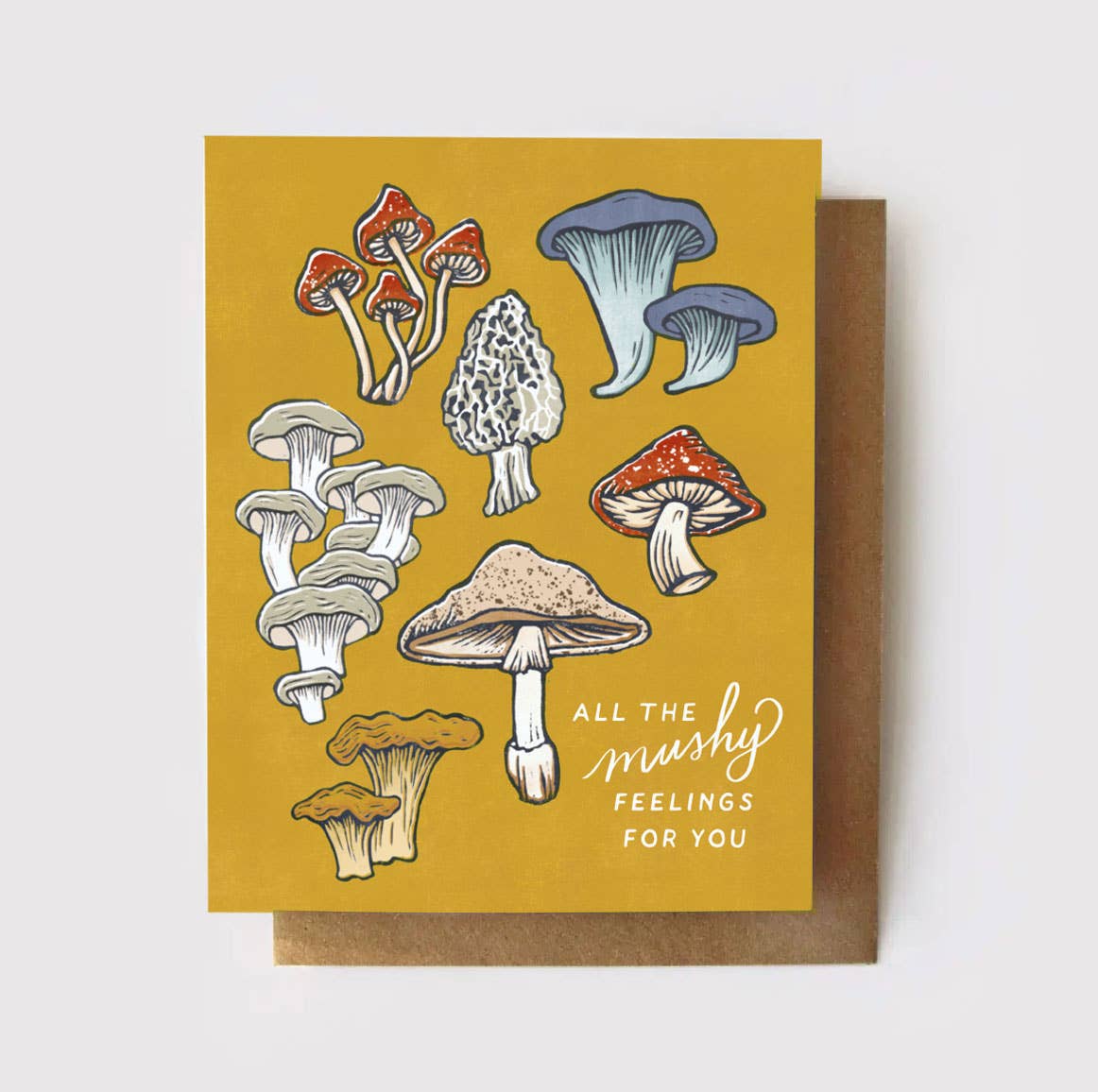 All the Mushy Feelings for You - Mushroom Love Card - Spiral Circle
