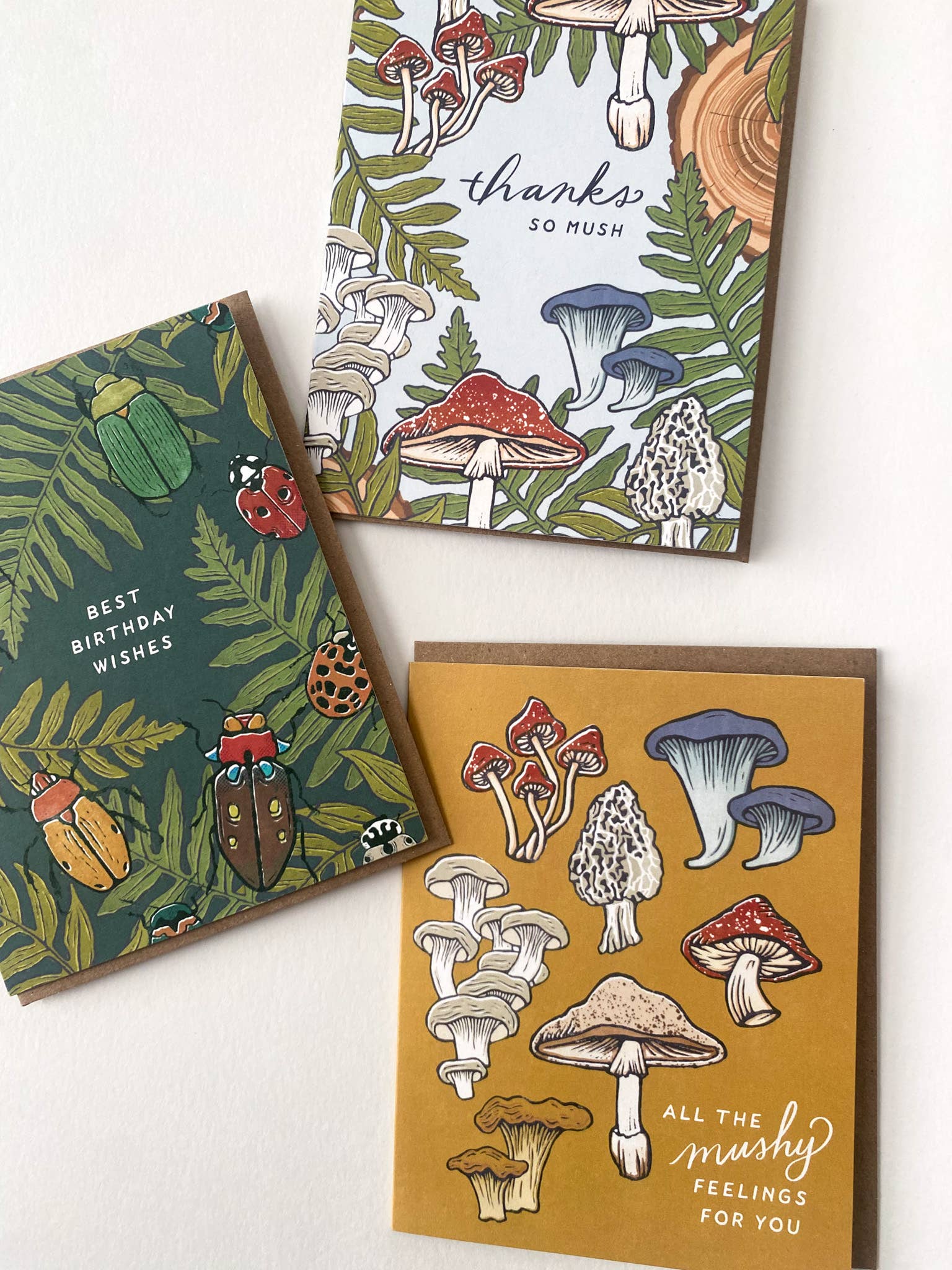 All the Mushy Feelings for You - Mushroom Love Card - Spiral Circle