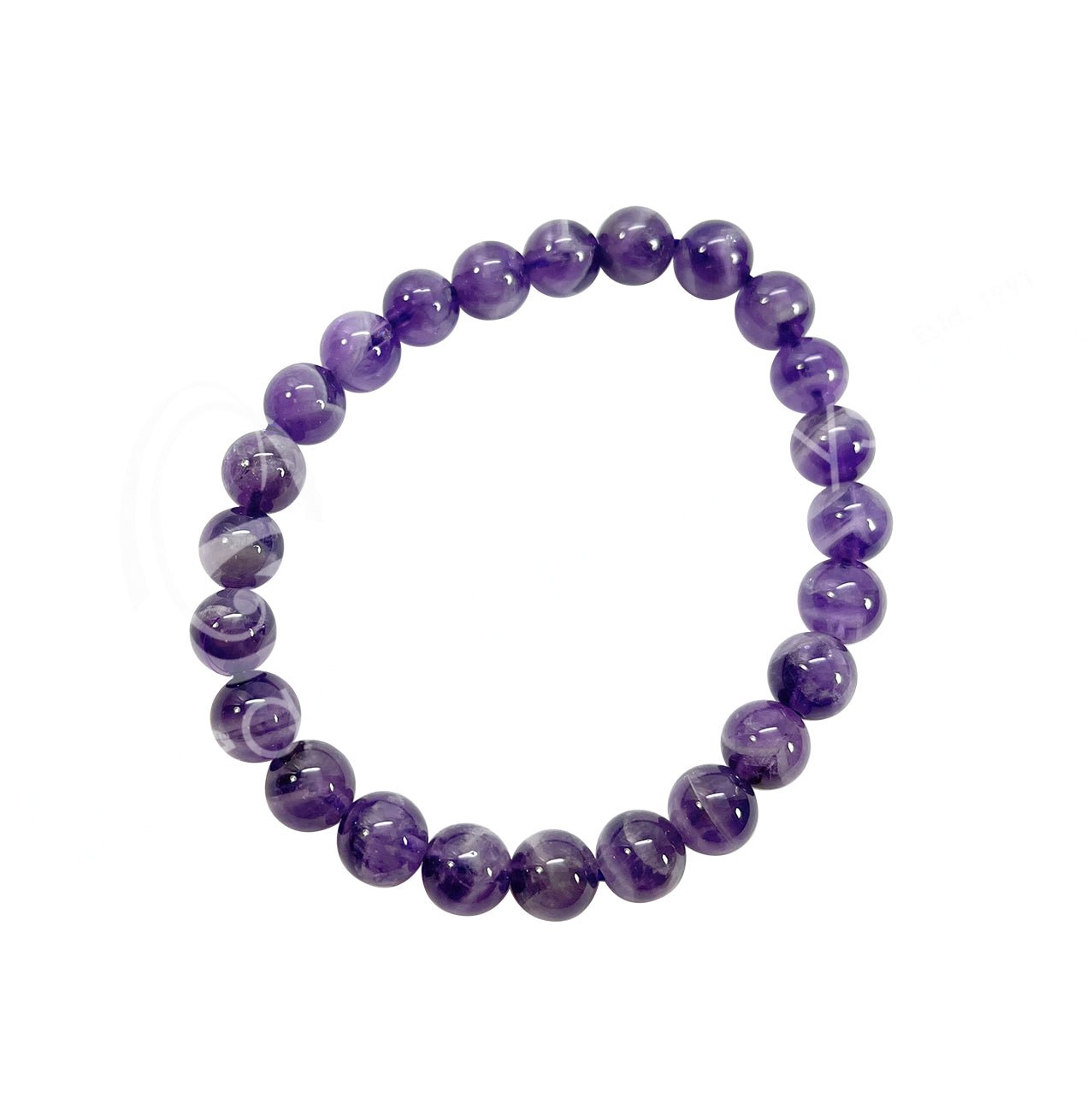 Amethyst, Chevron Bracelet | Serenity | 8mm - Spiral Circle