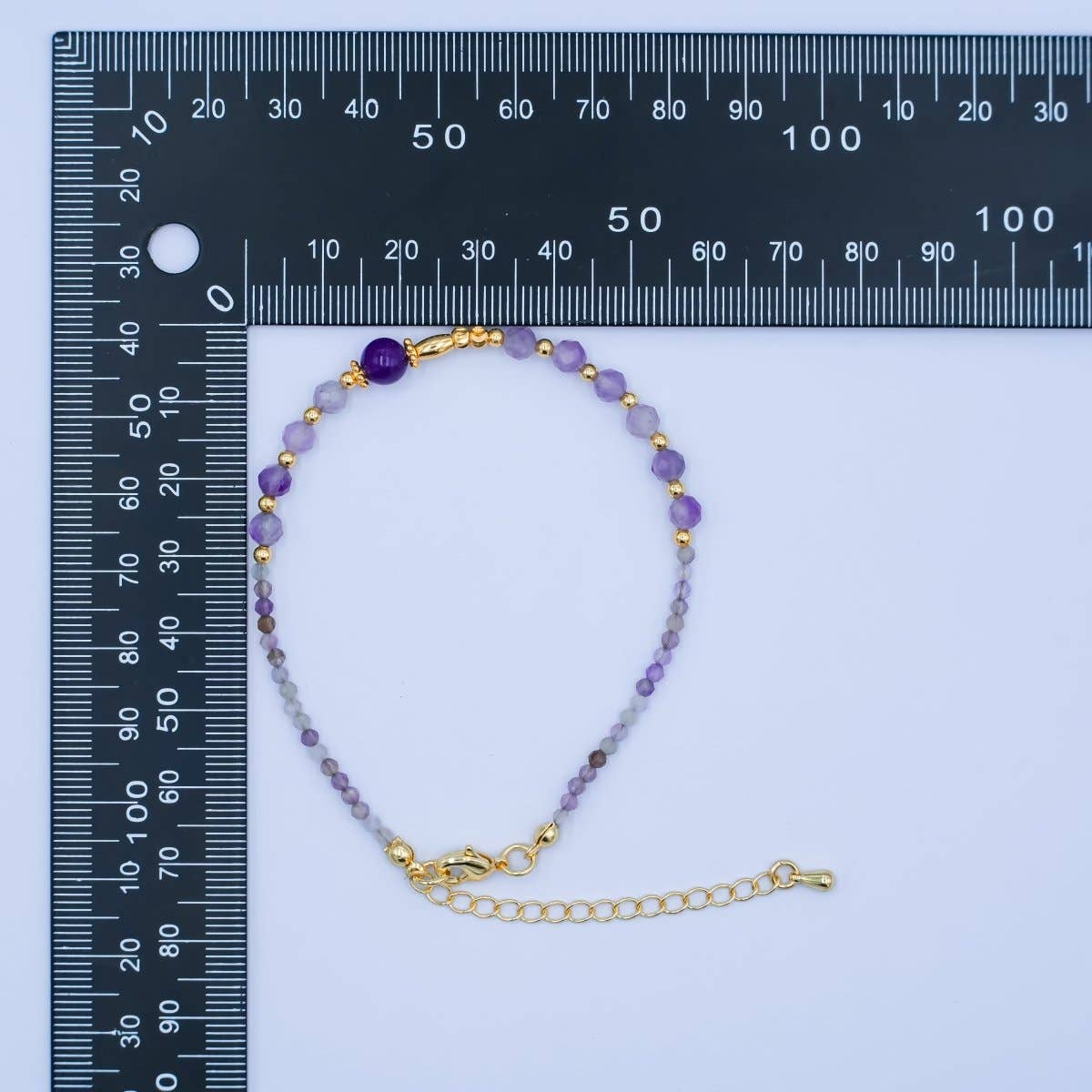 Amethyst Gemstone Bracelet | 24K Gold Plated - Spiral Circle