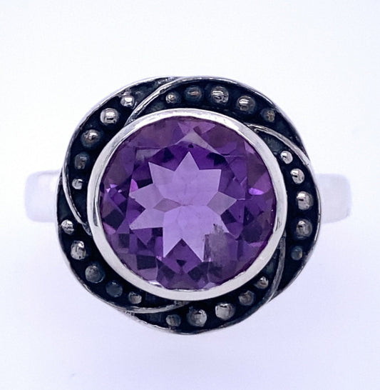 Amethyst Joie Soiree Ring | Sterling Silver - Spiral Circle