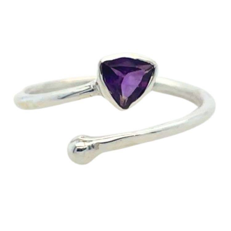Amethyst Wrap Ring - Spiral Circle