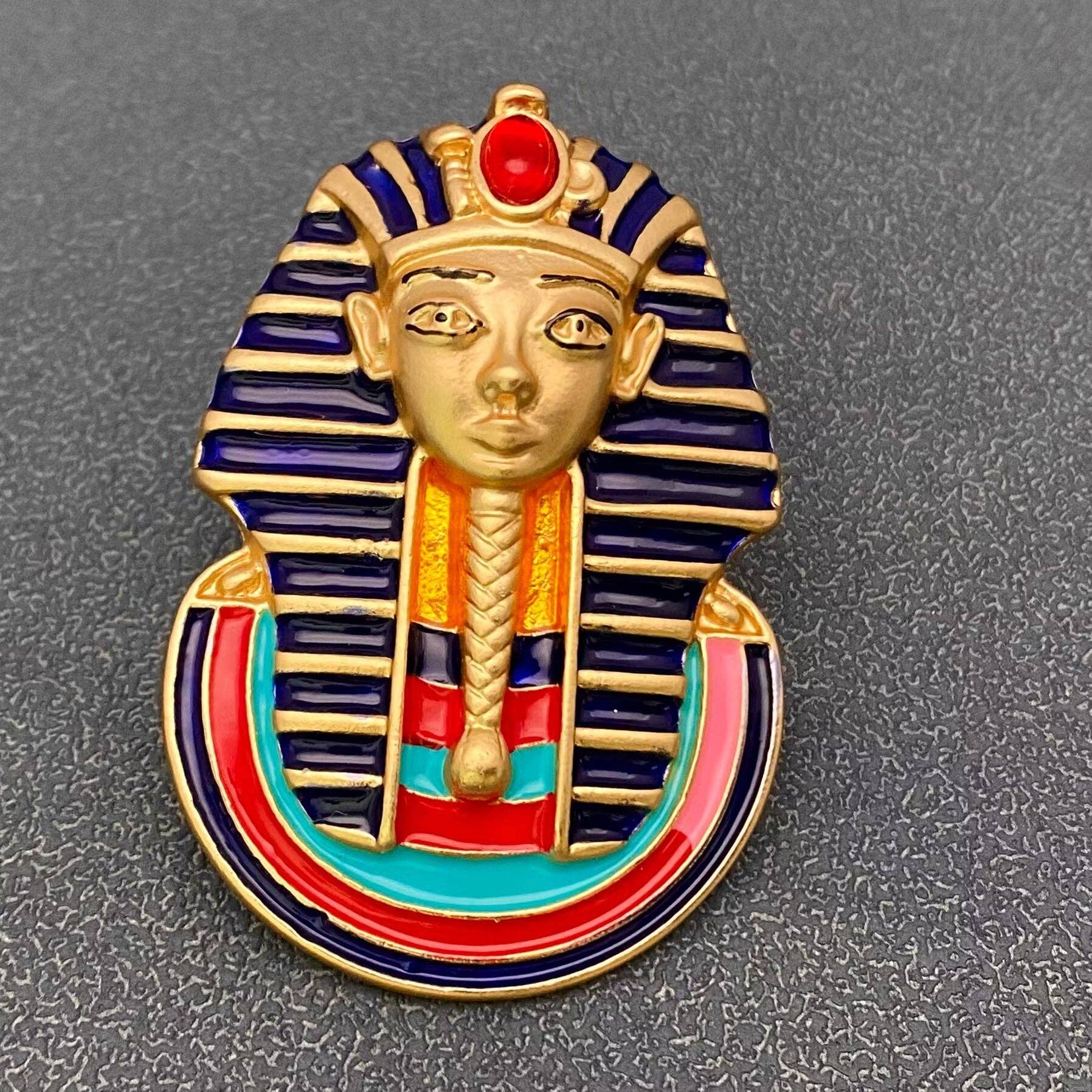 Ancient Egyptian Enamel Sphinx Brooch - Spiral Circle