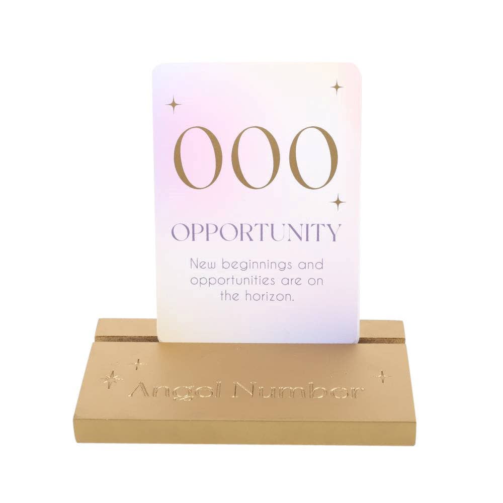 Angel Number Affirmation Cards with Wooden Stand - Spiral Circle