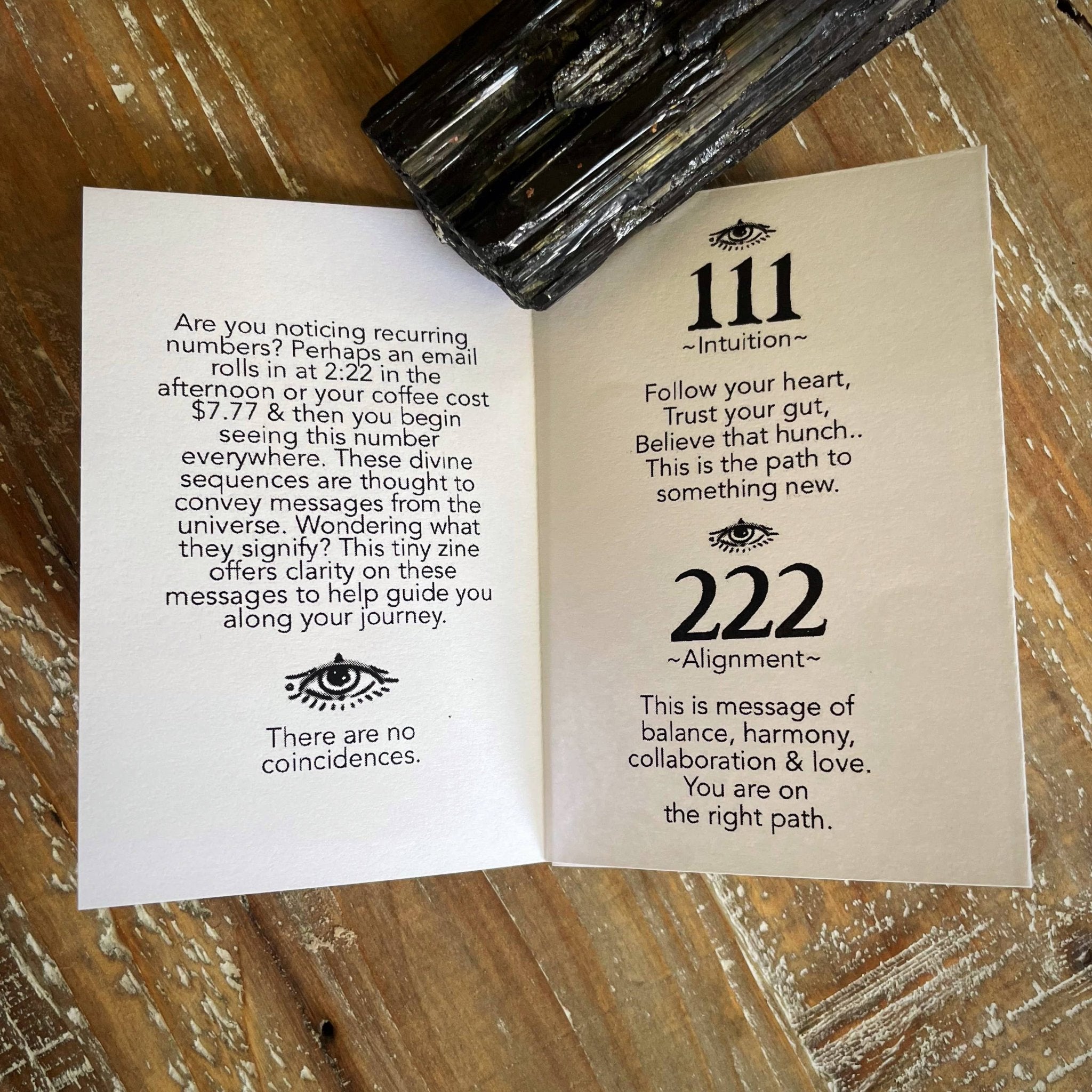 Angel Numbers Pocket Guide Mini Zine - Spiral Circle