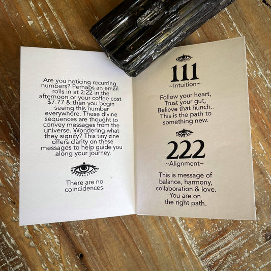 Angel Numbers Pocket Guide Mini Zine - Spiral Circle