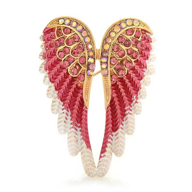 Angel Wings Brooch - Spiral Circle