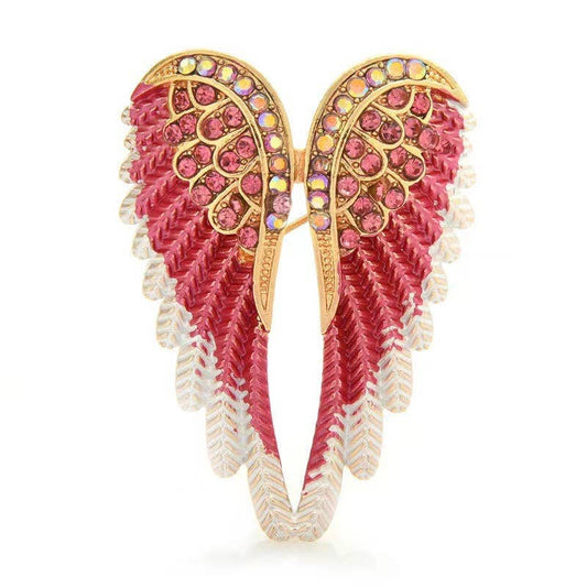 Angel Wings Brooch - Spiral Circle