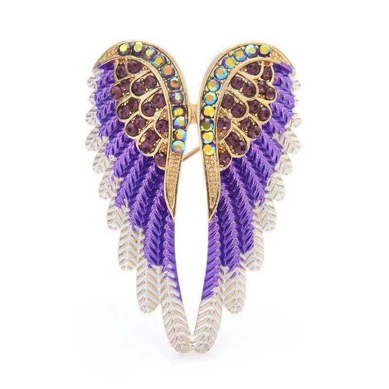 Angel Wings Brooch - Spiral Circle