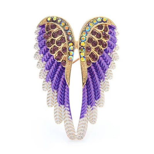 Angel Wings Brooch - Spiral Circle
