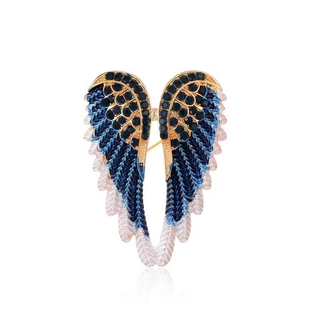 Angel Wings Brooch - Spiral Circle