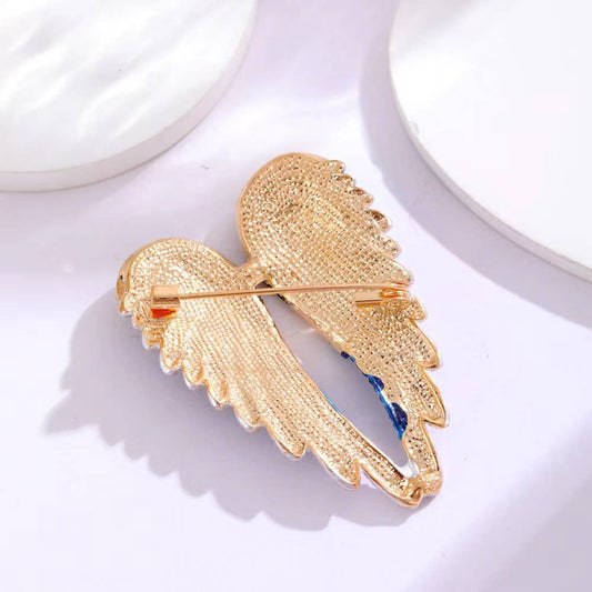 Angel Wings Brooch - Spiral Circle