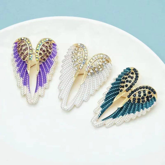Angel Wings Brooch - Spiral Circle