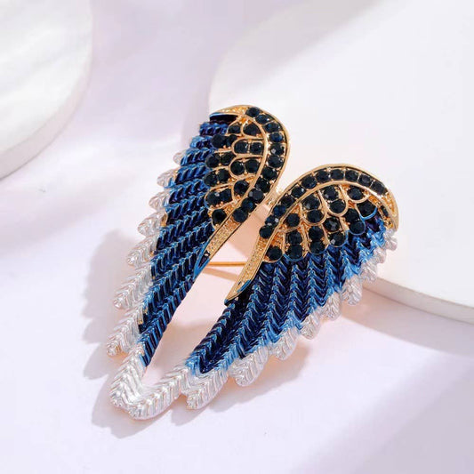 Angel Wings Brooch - Spiral Circle