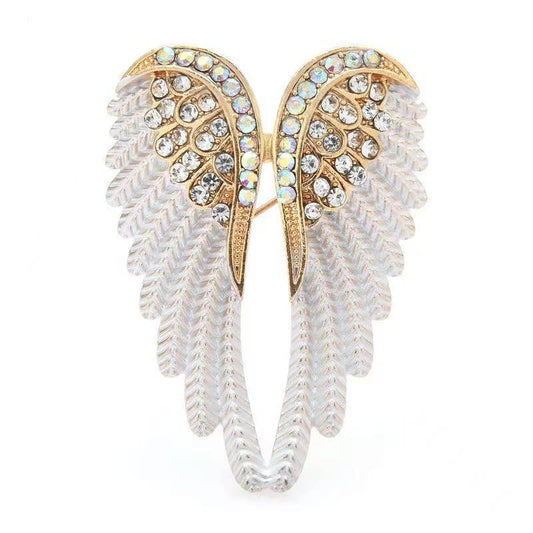 Angel Wings Brooch - Spiral Circle