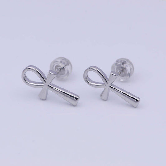 Ankh Earrings - Spiral Circle