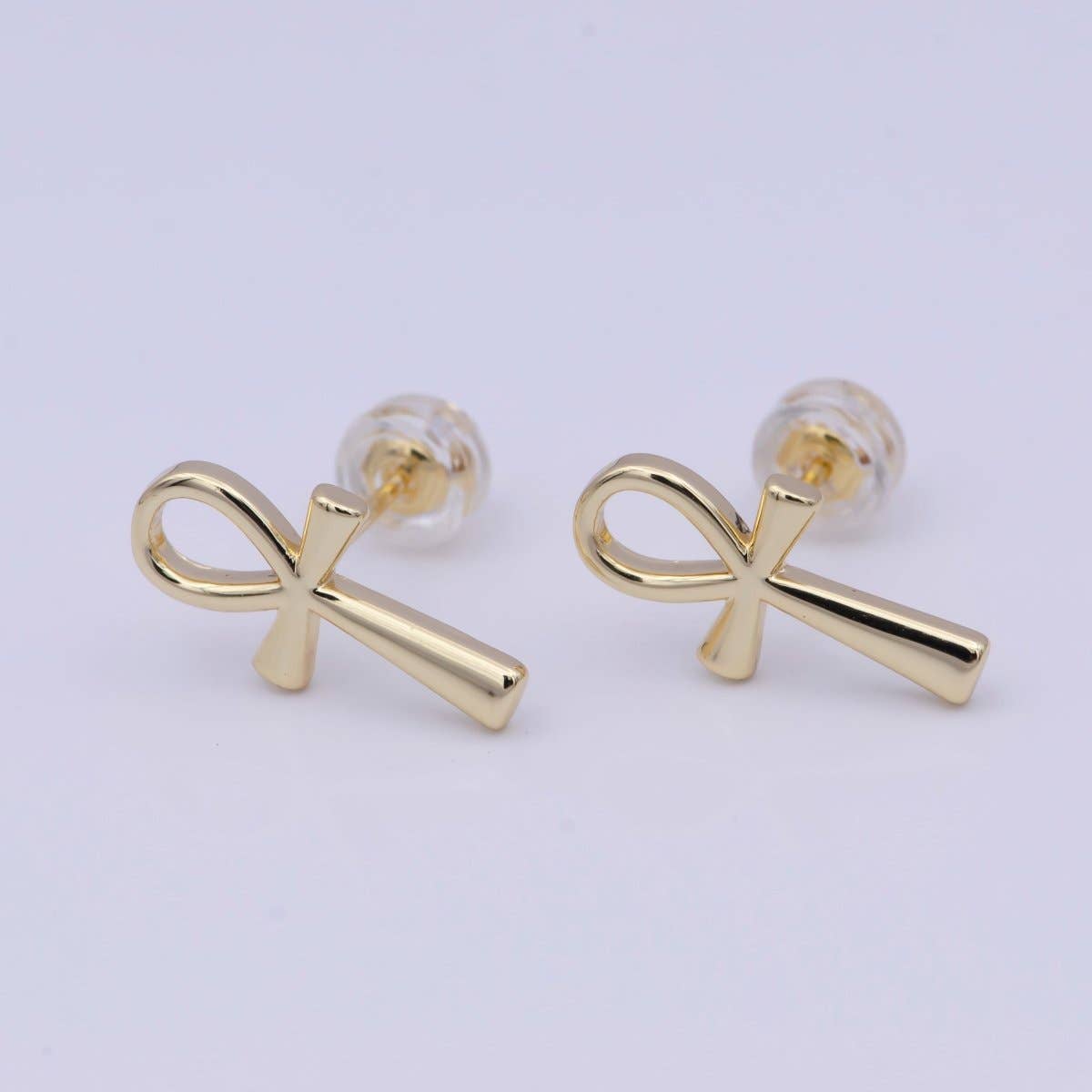 Ankh Earrings - Spiral Circle
