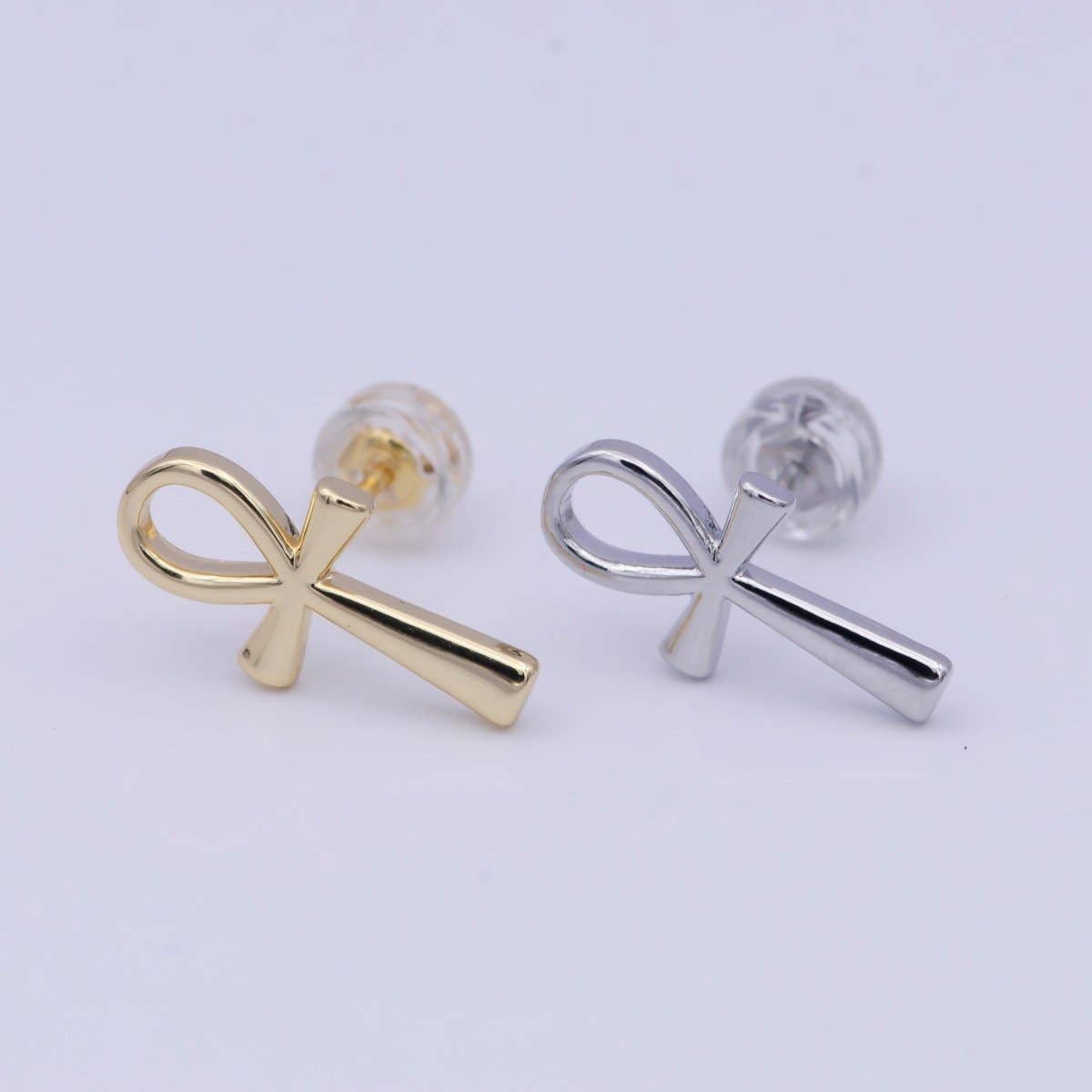 Ankh Earrings - Spiral Circle