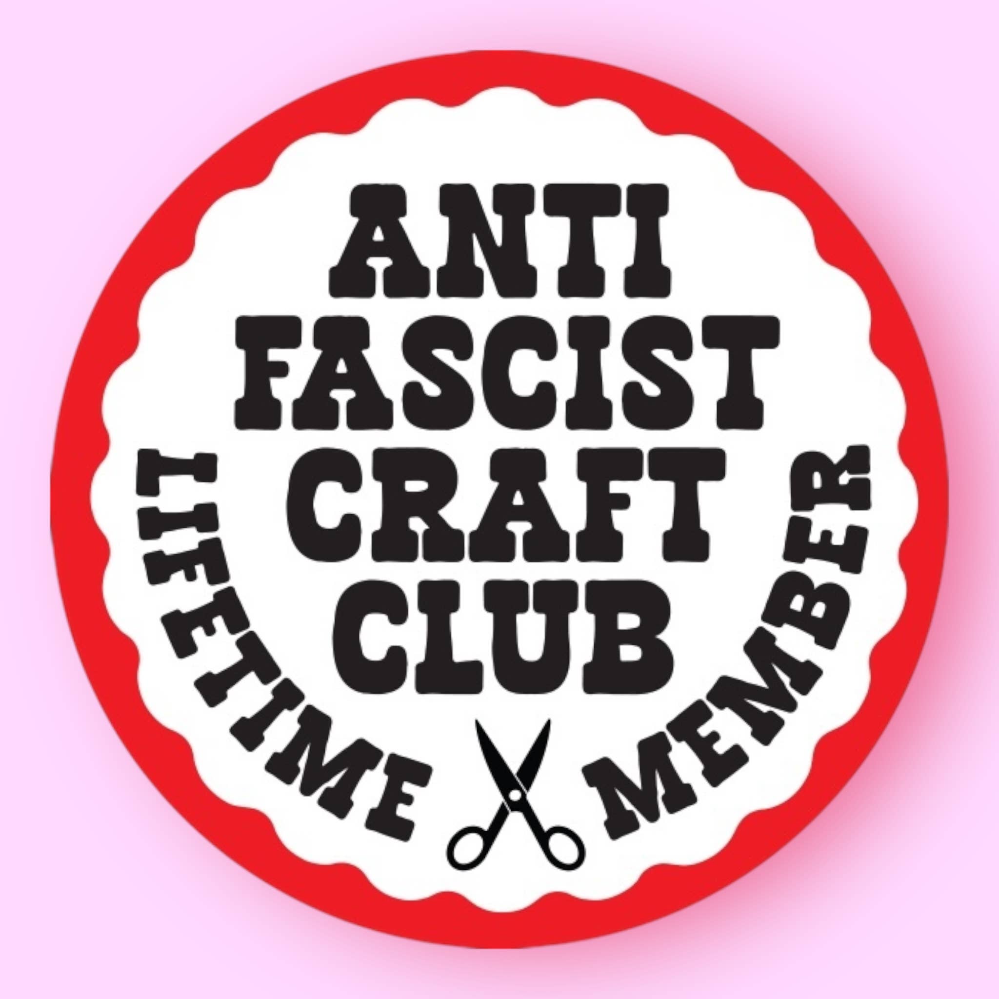 Anti Fascist Craft Club Sticker - Spiral Circle