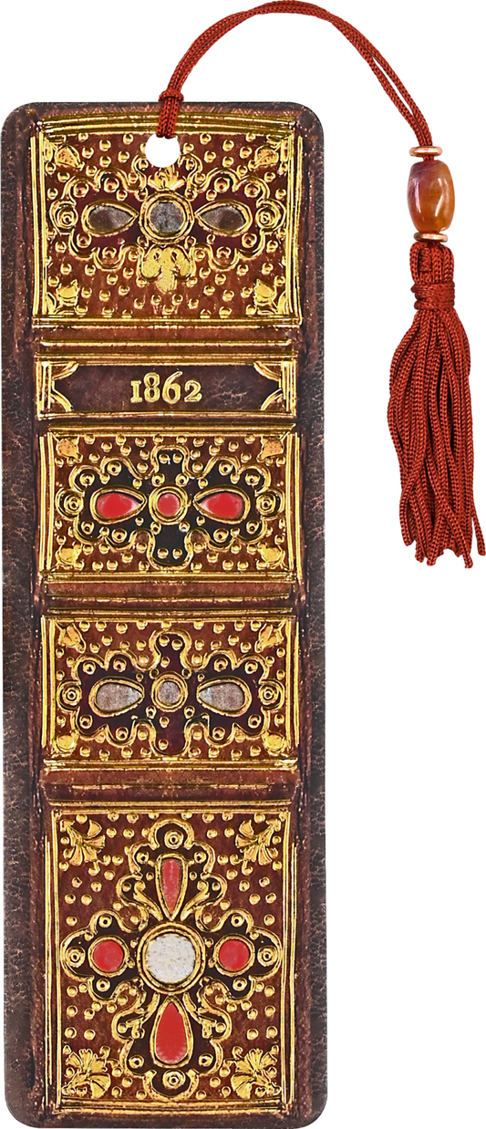 Antique Book Spine Beaded Bookmark - Spiral Circle