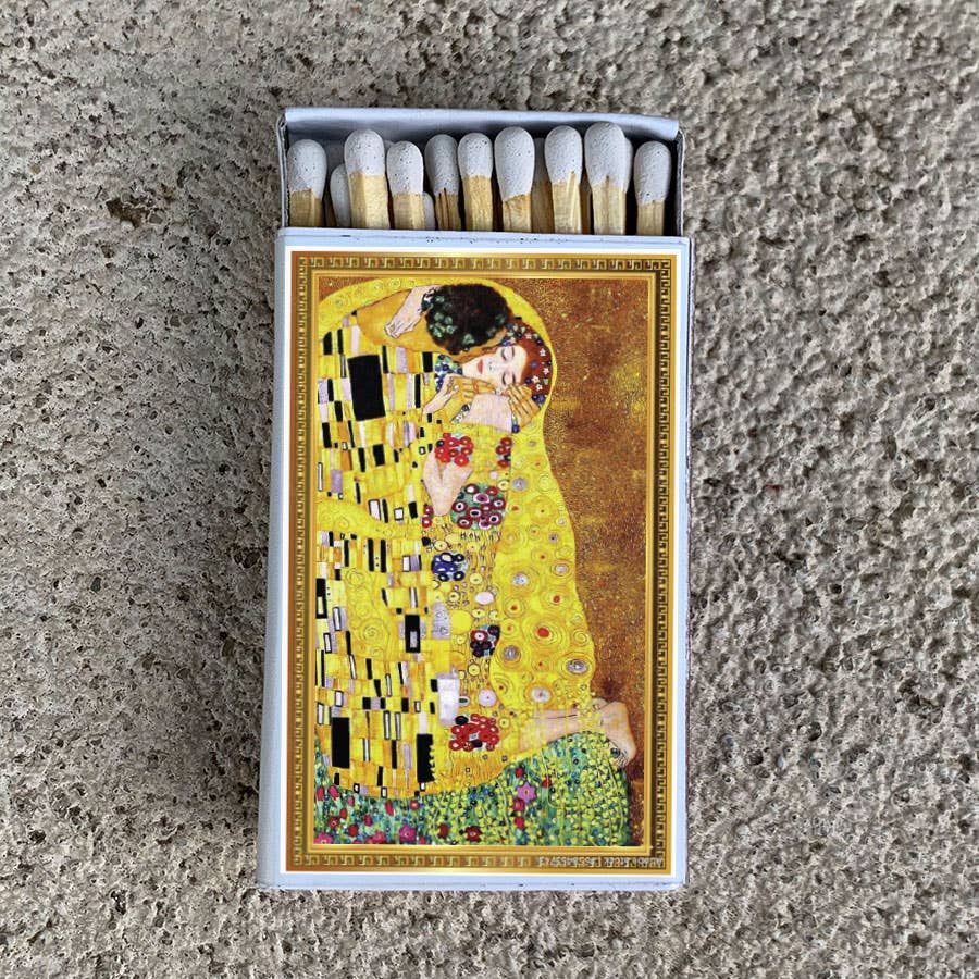 Art Klimt - The Kiss Matchbox • Matches • Candle Acc - Spiral Circle