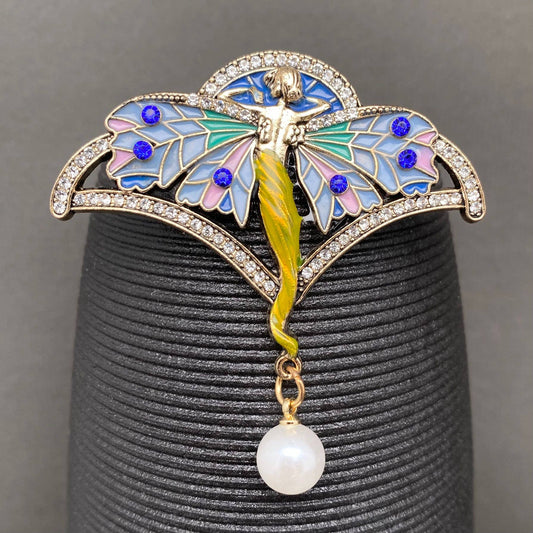 Art Nouveau Elf Brooch - Spiral Circle
