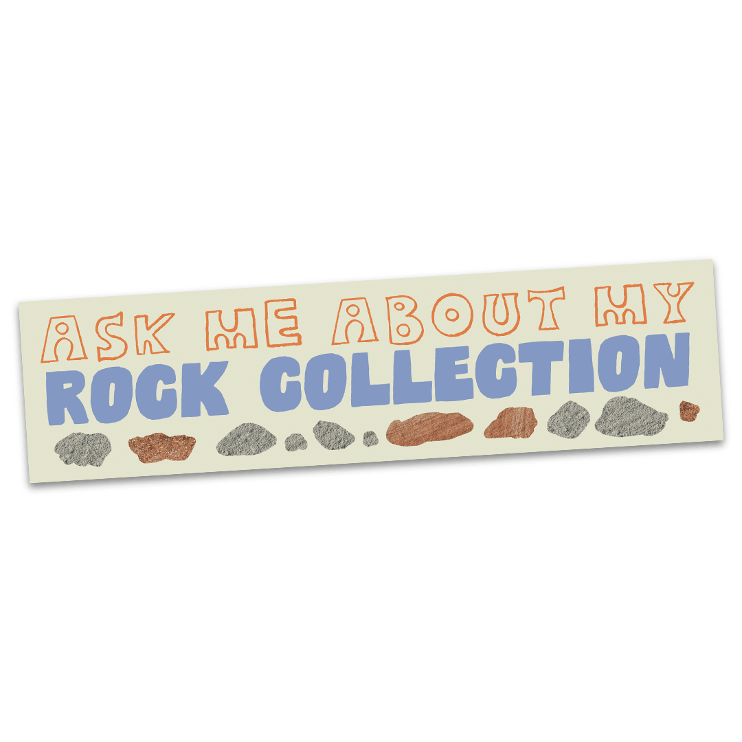 Ask Me About My Rock Collection Bumper Sticker - Spiral Circle