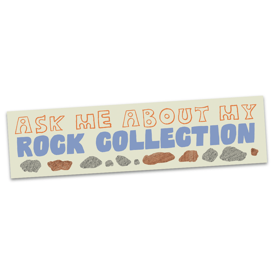 Ask Me About My Rock Collection Bumper Sticker - Spiral Circle