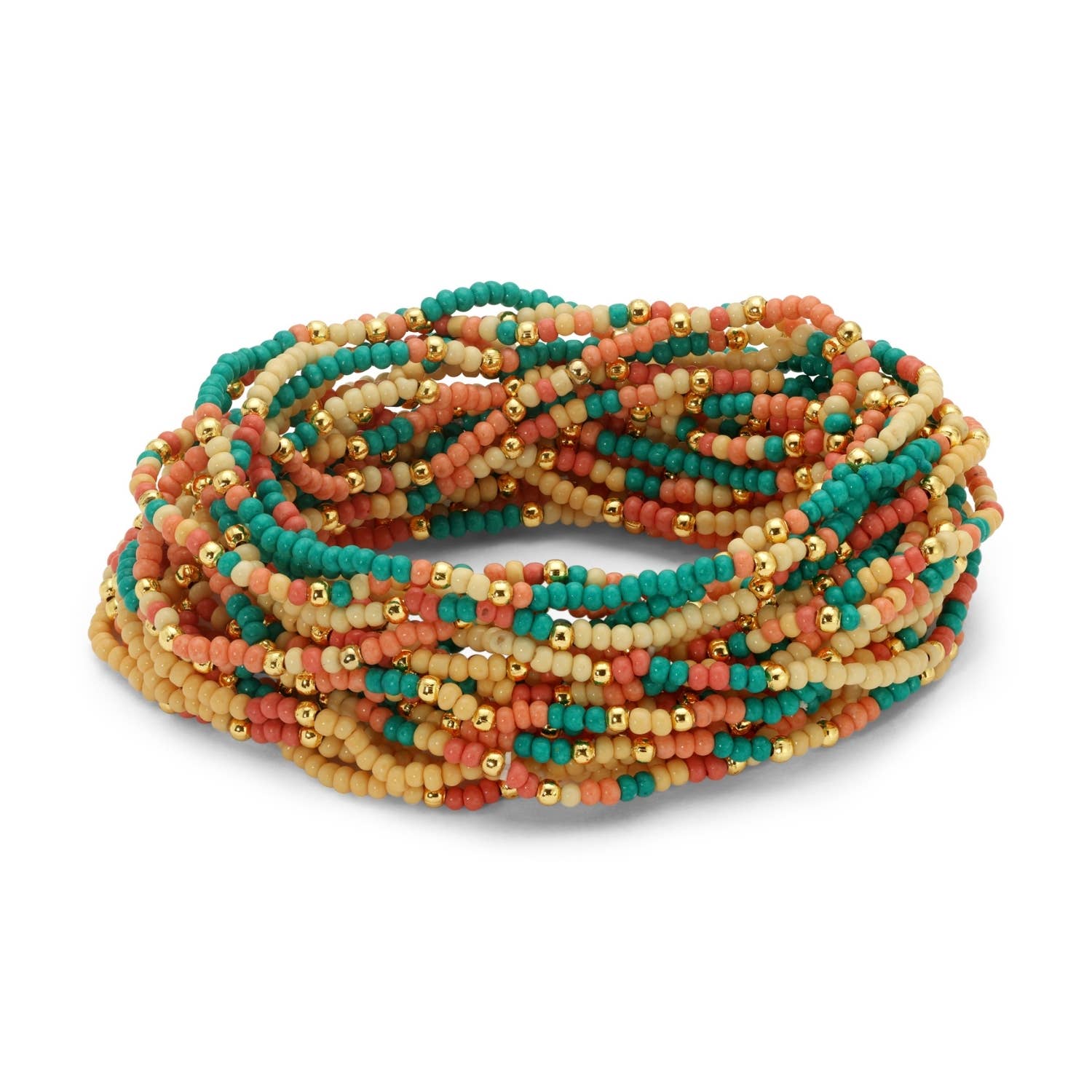 Assorted 2mm Stretch Seed Bead Bracelets - Spiral Circle