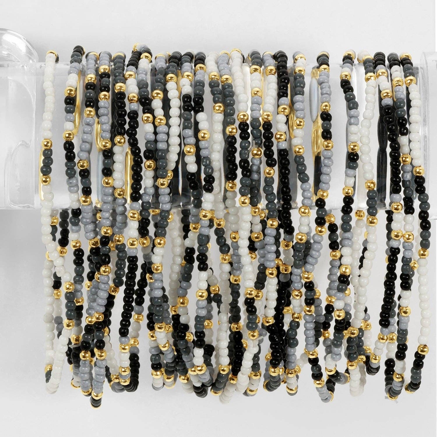 Assorted 2mm Stretch Seed Bead Bracelets - Spiral Circle