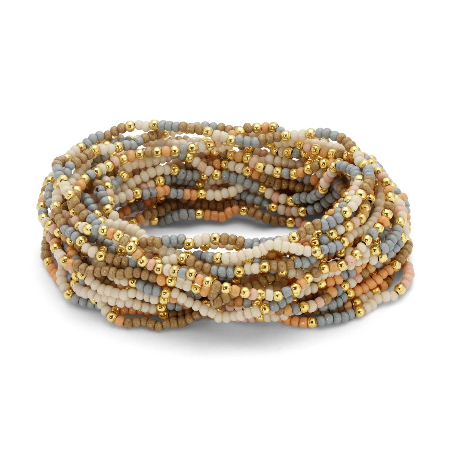 Assorted 2mm Stretch Seed Bead Bracelets - Spiral Circle