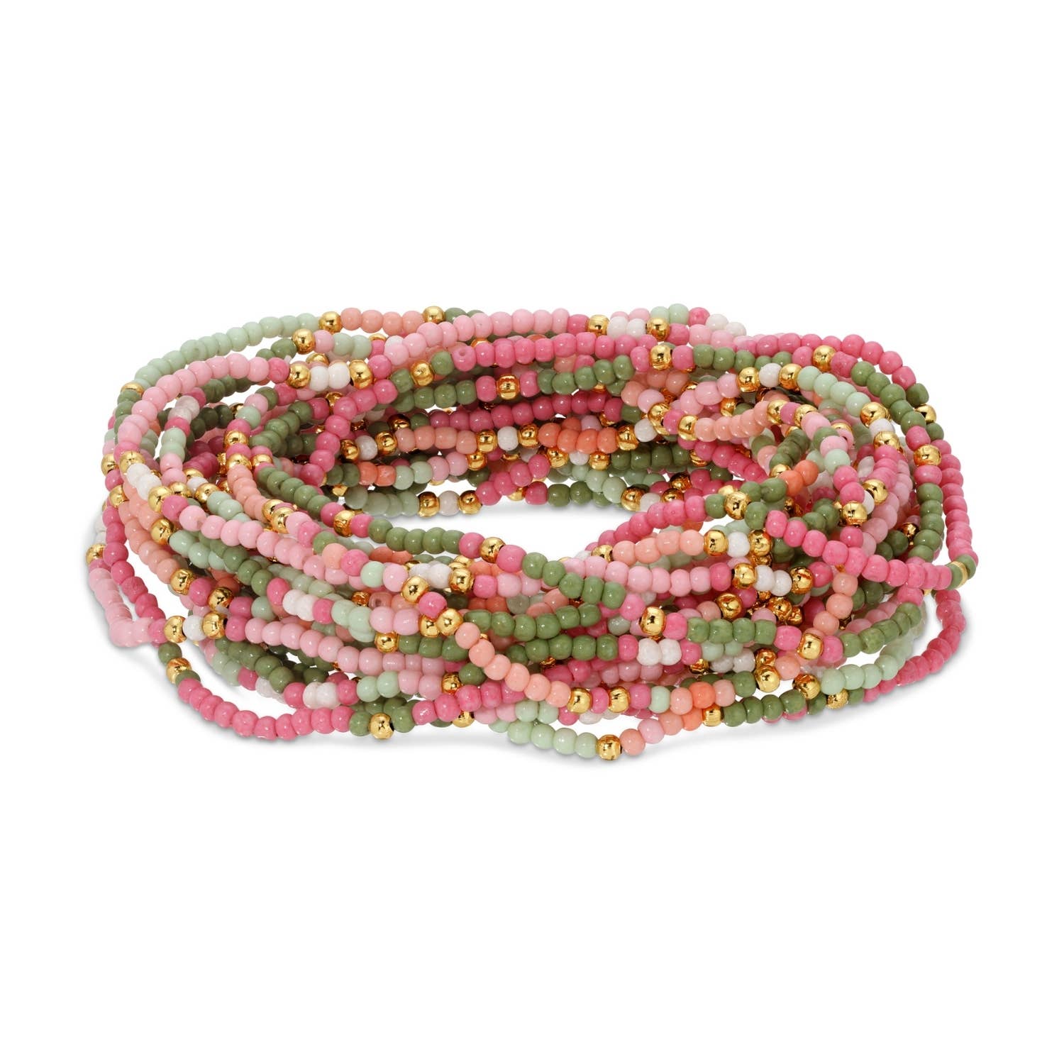 Assorted 2mm Stretch Seed Bead Bracelets - Spiral Circle
