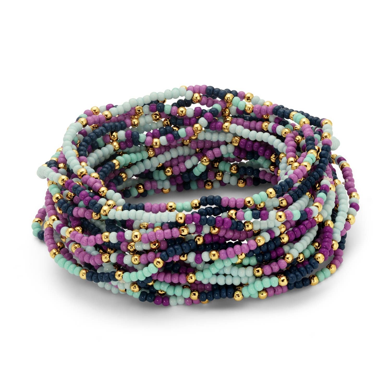Assorted 2mm Stretch Seed Bead Bracelets - Spiral Circle