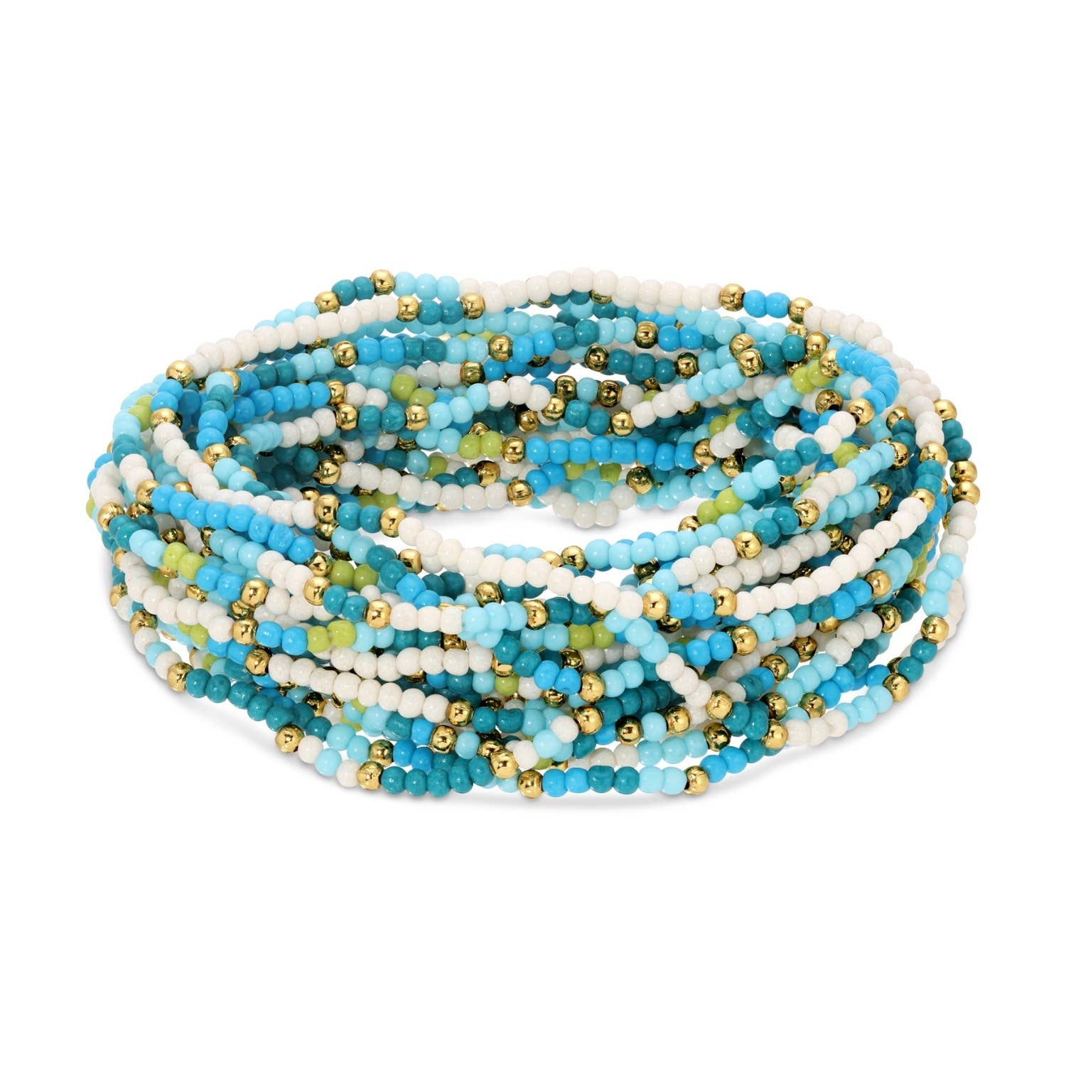 Assorted 2mm Stretch Seed Bead Bracelets - Spiral Circle