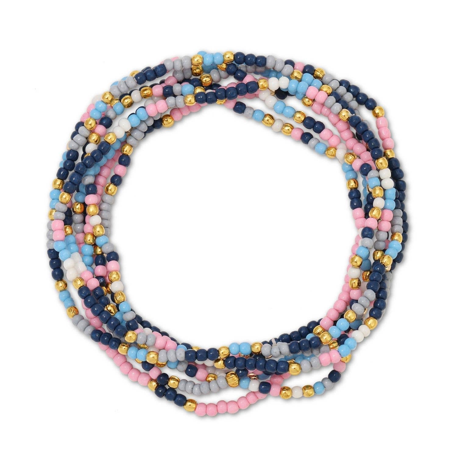 Assorted 2mm Stretch Seed Bead Bracelets - Spiral Circle