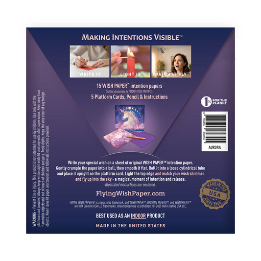 AURORA — Flying Wish Paper® Standard Mini WISHING KIT™ - Spiral Circle
