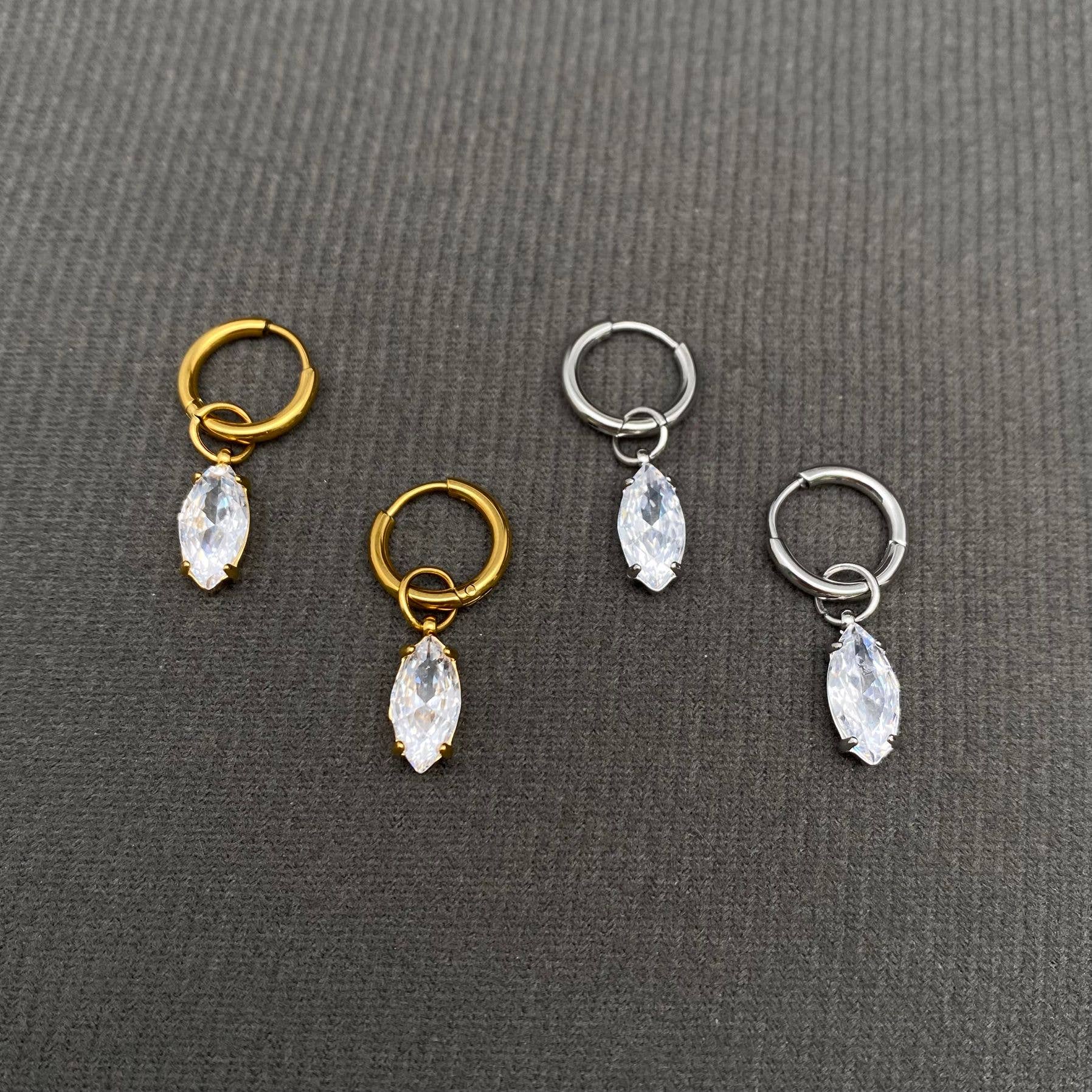 Zircon Inlaid Earrings