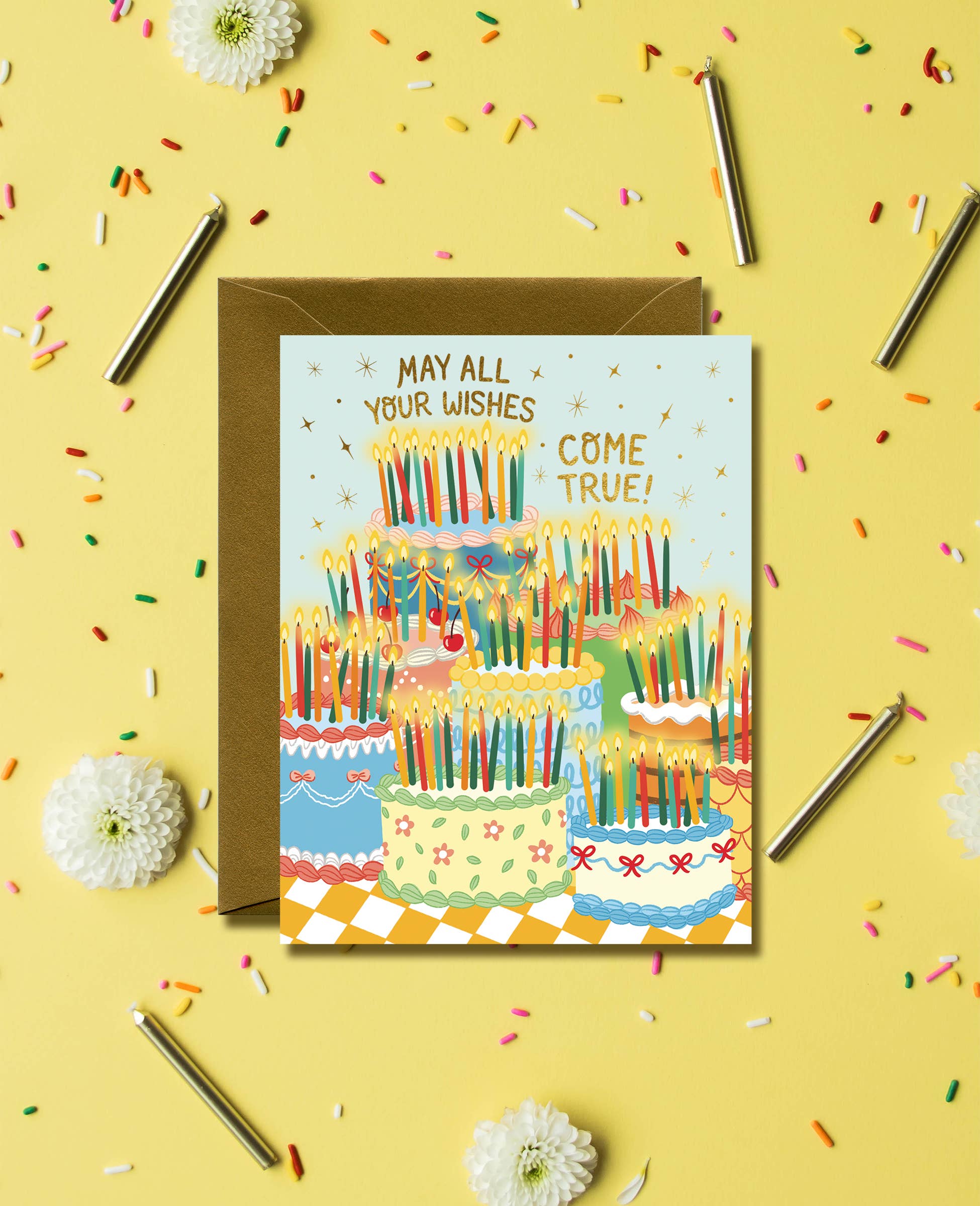 Retro Birthday Cakes Card