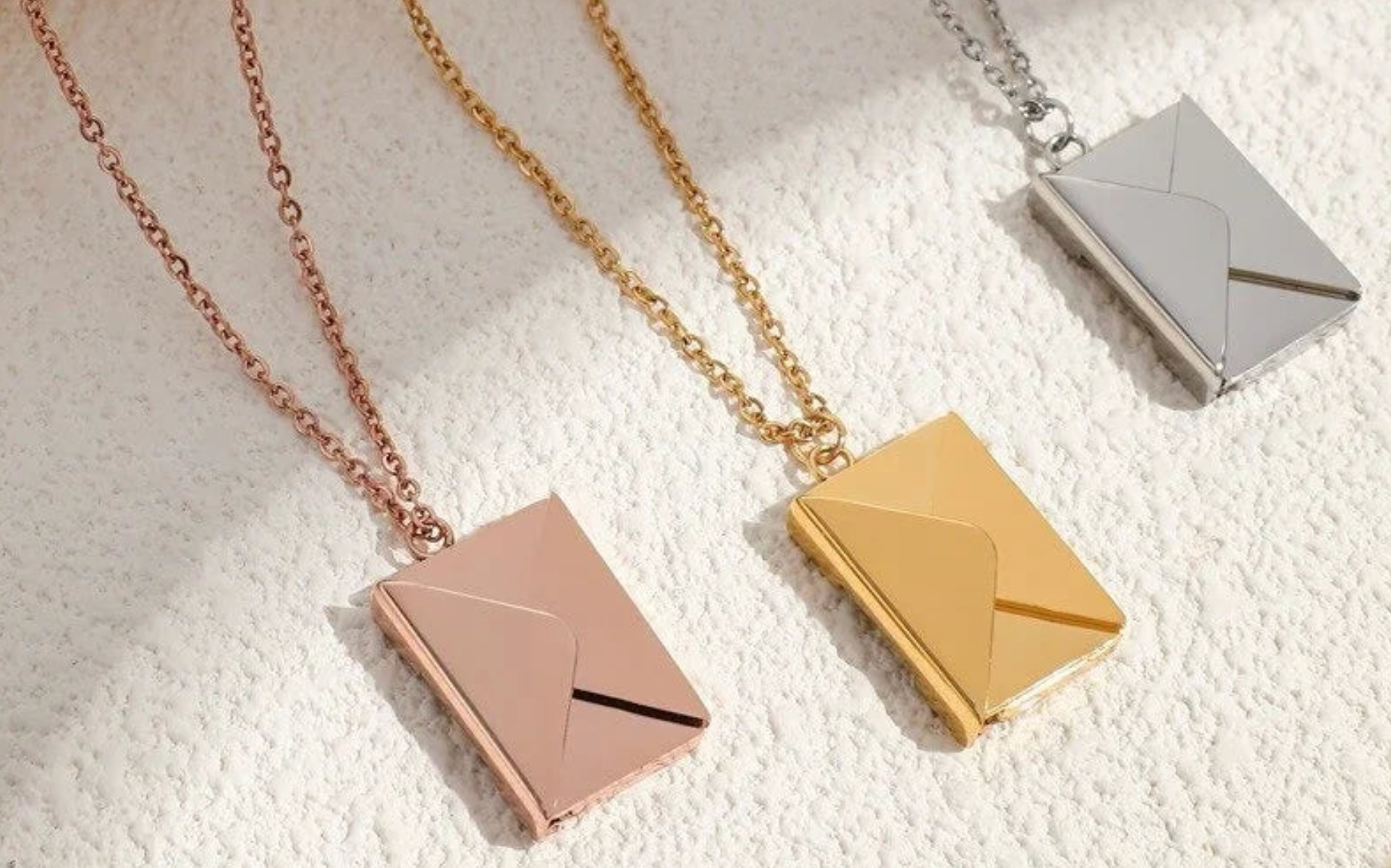 Love Letter Steel Envelope and Letter Necklace