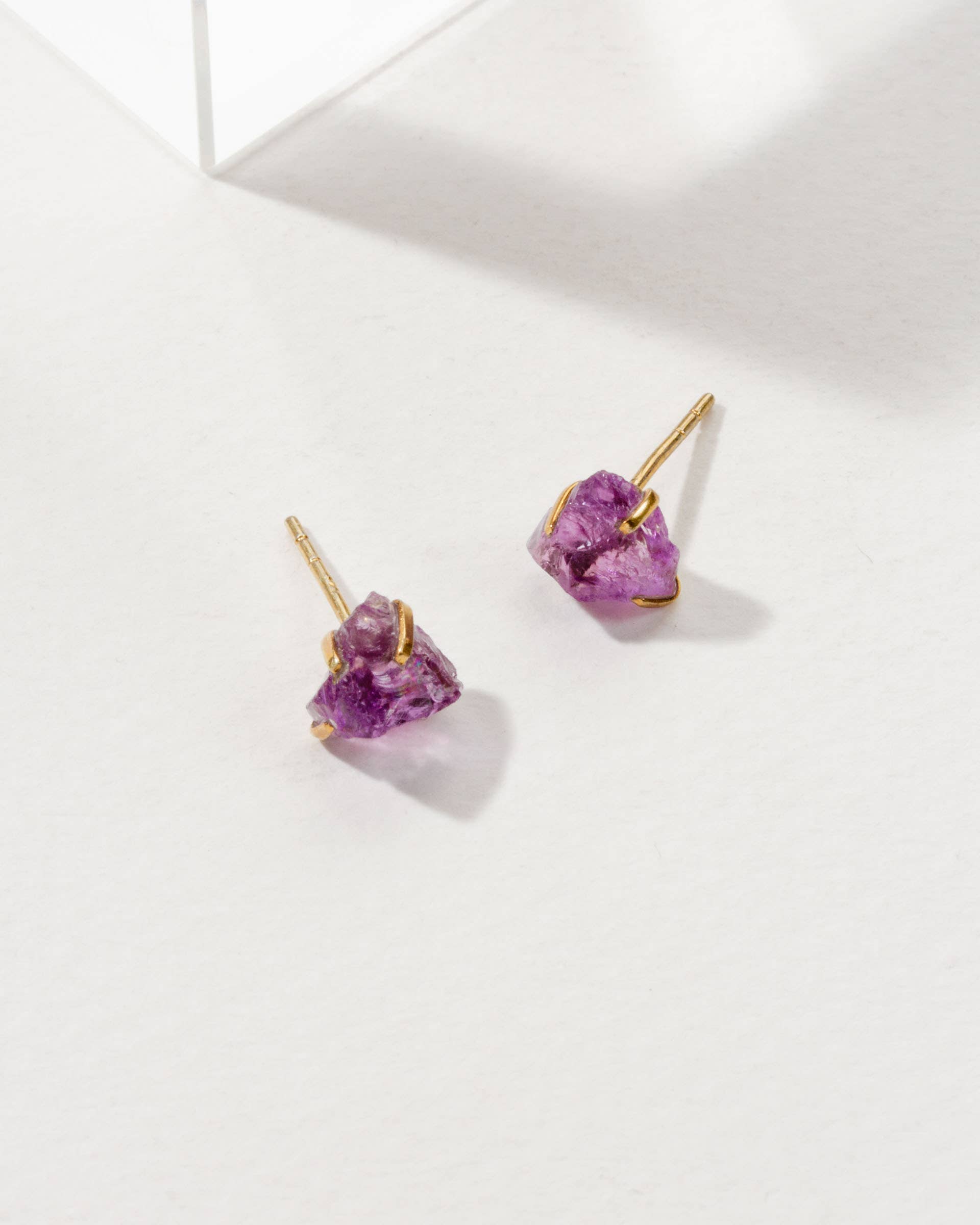 Amethyst Beauty Post Earrings | 14KT Gold Plated
